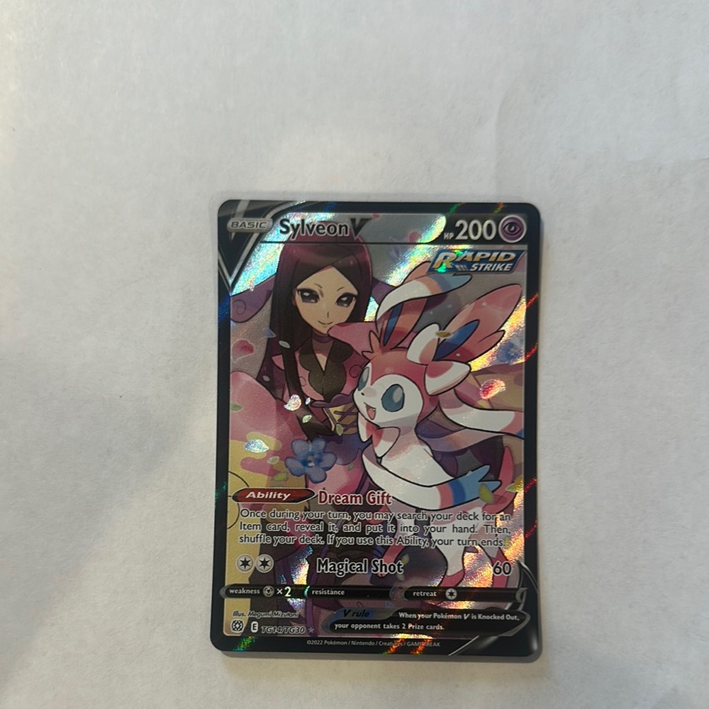 Pokemon Trading Card - Pink and Blue Sylveon V